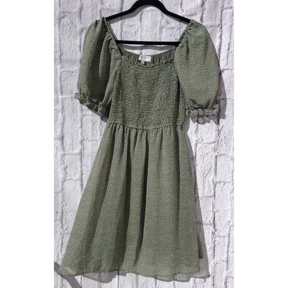 Hayden Los Angeles Women's Smocked Bodice Dress Puffed Sleeves Cottage Core M - Picture 1 of 7